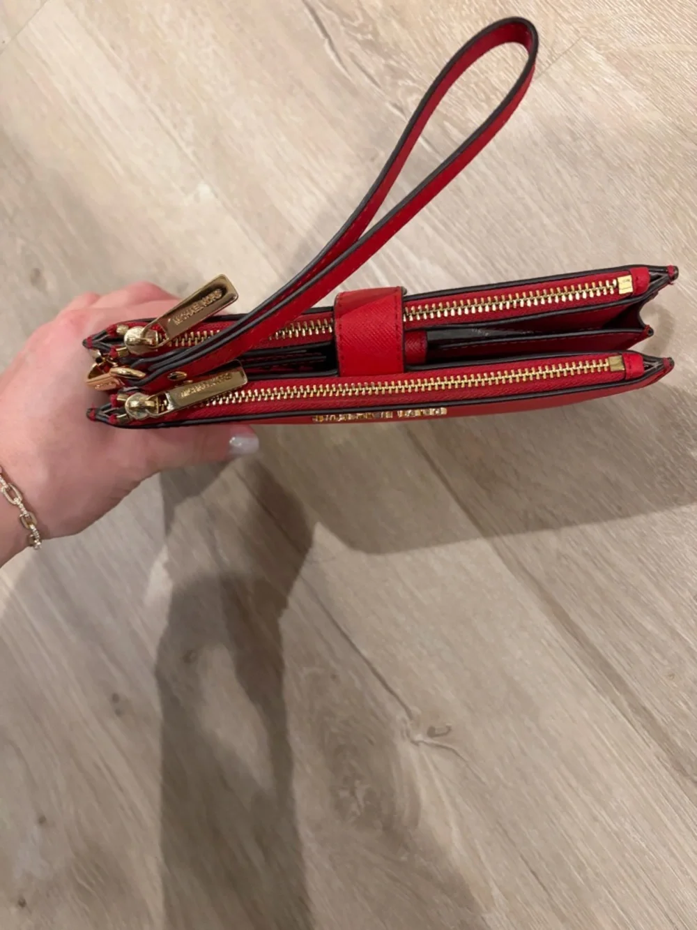 Michael Kors Jet Set Double Zip Wristlet Wallet – Red - Picture 5 of 10